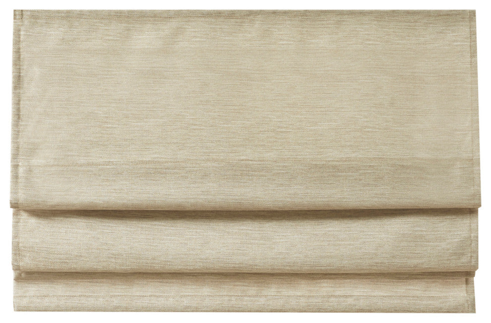Madison Park Como Faux Silk Cordless Roman Shade, Taupe, 33 X 64"