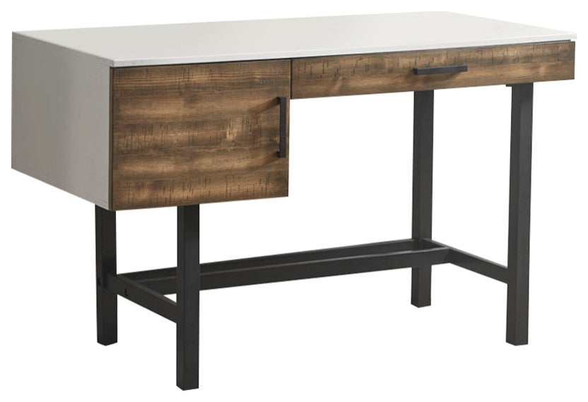 Madison Park Kirtley Modern Industrial Wood Office Writing Desk, White