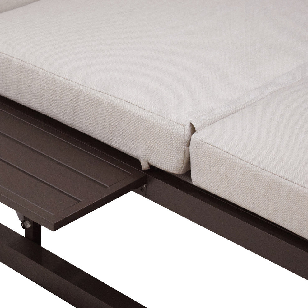 Outdoor Rectangular Patio Daybed, Beige