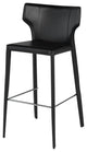 Wayne Bar Stool, Modern Barstool Leather Bar Stool, Black