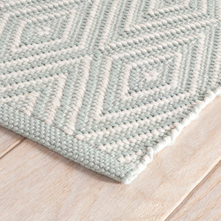 Dash & Albert Diamond Light Blue/Ivory Indoor/Outdoor Rug, Blue, 2'6" x 18'