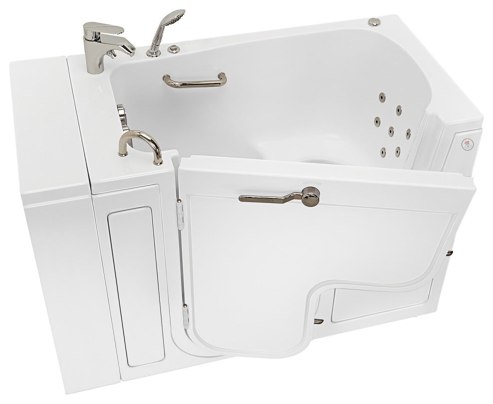 Ella Wheelchair Transfer 32"x52" Walk-In Bathtub,Outswing Door,Faucet,Dual Drain