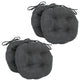 16" Solid Micro Suede Round Tufted Chair Cushions, Set of 4, Gray