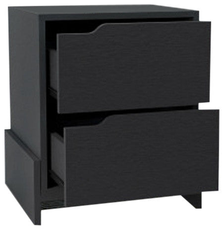 Lovell Nightstand With 2 Drawers and Legs, Black