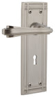 Mission Plate With Keyhole Fleur Lever, Satin Nickel, Left-Handed
