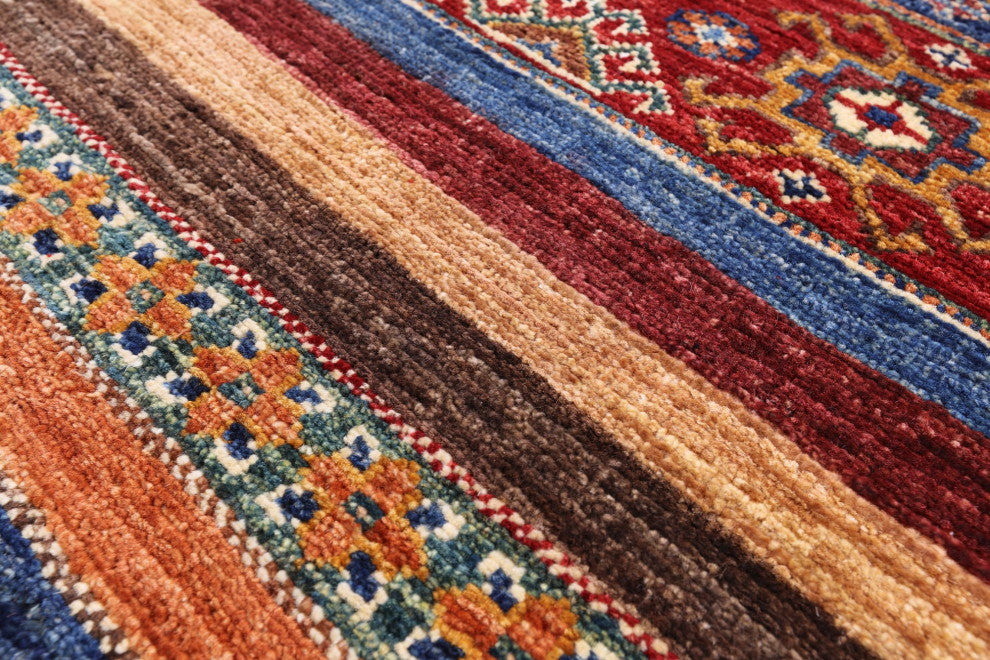 Super Kazak Khorjin Handmade Wool Rug 2' 8" X 3' 11" Q10829