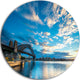Sunrise From Sydney Harbor Bridge, Seashore Round Wall Art, 36"