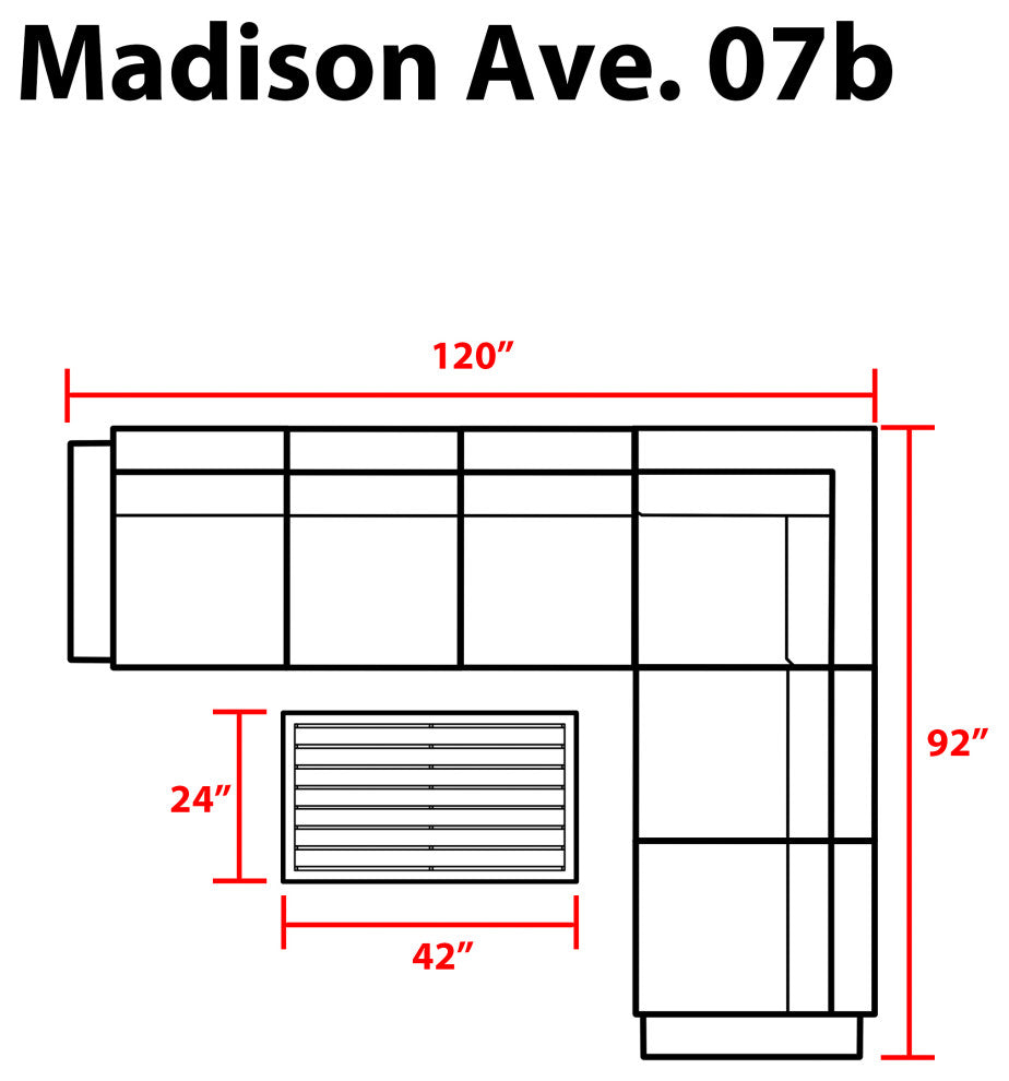 kathy ireland Madison Ave. 7 Piece Aluminum Patio Furniture Set 07b, Cinnamon