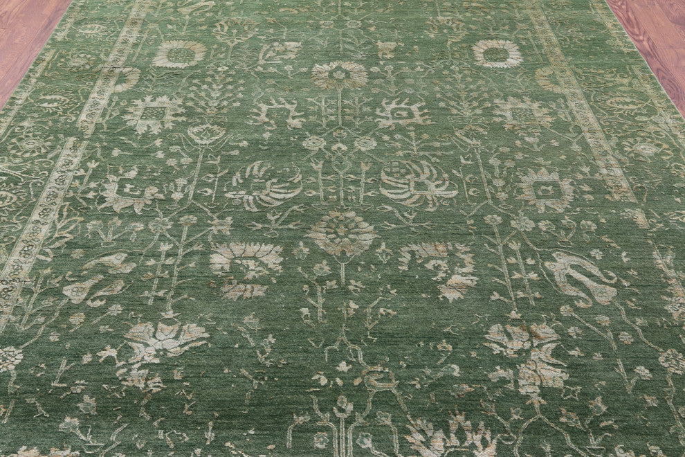 7' 10" X 9' 11" Hand Knotted Persian Wool and Silk Rug Q11756