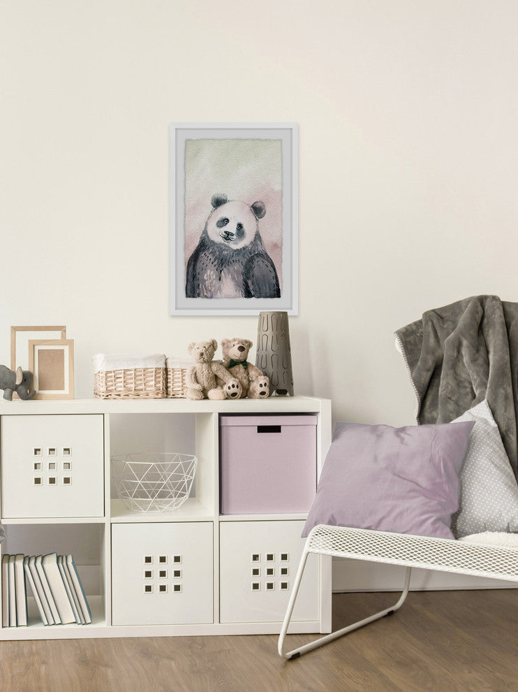 "Fluffy Panda" Framed Painting Print, 20"x30"