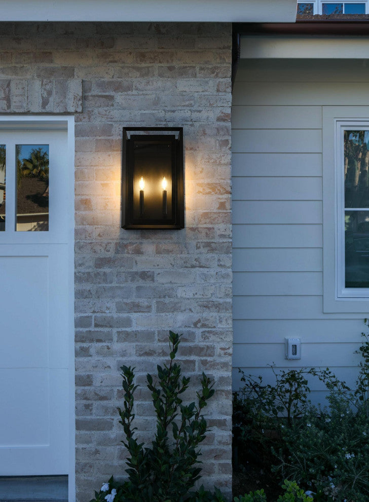Home Living 12" Outdoor Wall Sconce, Black