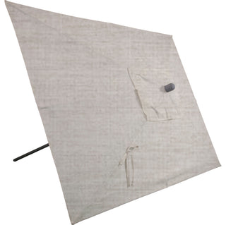 10'x6.5' Rectangular Auto Tilt Market Umbrella, Black Frame, Sunbrella, Cast Silver