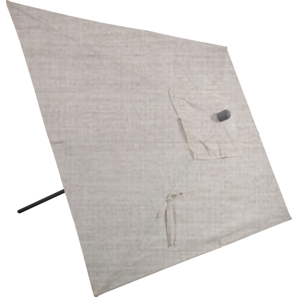 10'x6.5' Rectangular Auto Tilt Market Umbrella, Black Frame, Sunbrella, Cast Silver