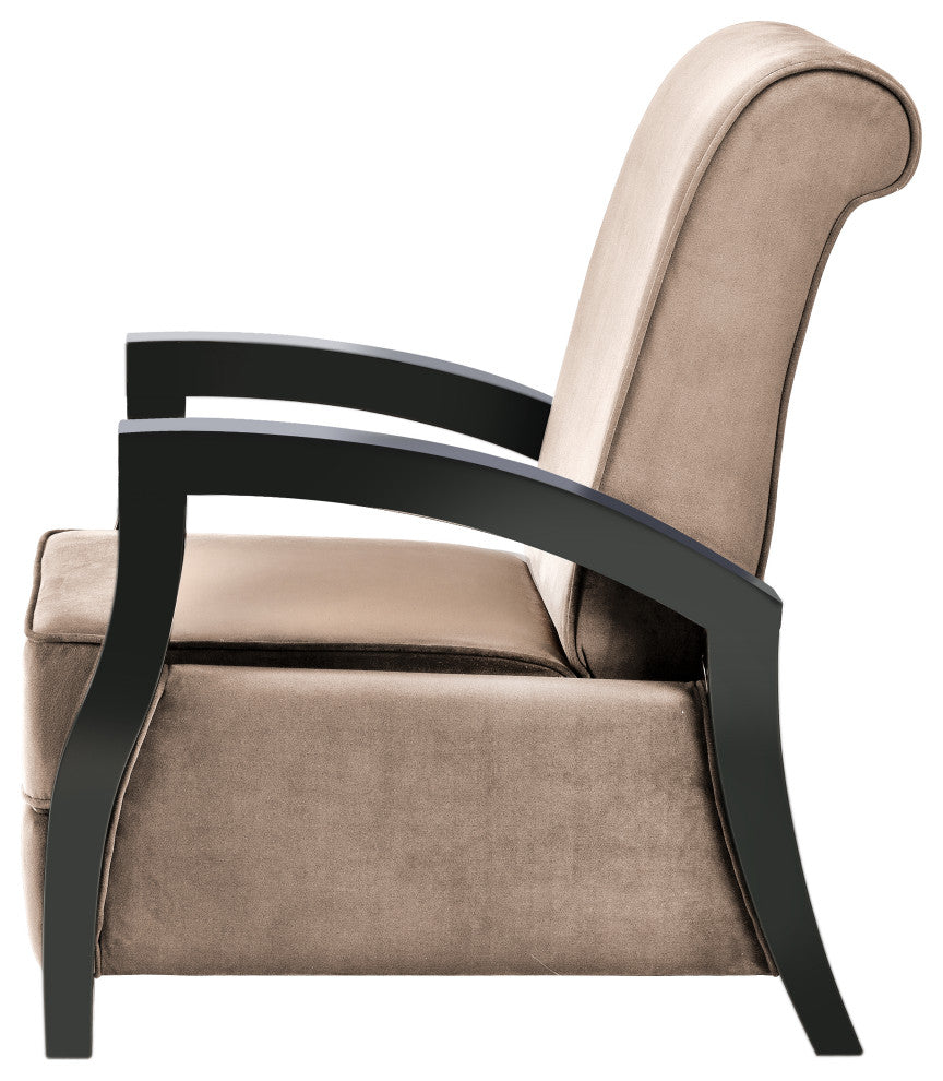Artiva USA Wood Java Black Premium Brown Microvelvet Recliner