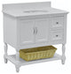 Beverly 36" Bathroom Vanity, White, Quartz