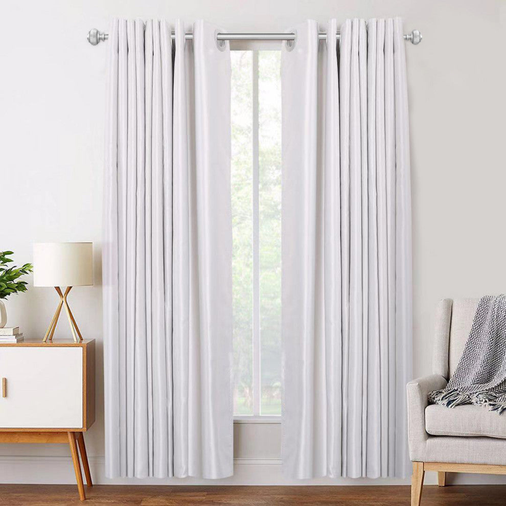 UTOPIA ALLEY 3/4" Curtain Rod, Adjustable Curtain rods for Windows, Nickel, 28"-48"