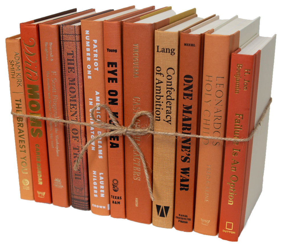 Decorative Books - Canyon Book Bundle - 1 foot of Orange Books