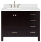 Ariel Cambridge 42" Left  Single Rectangle Sink Vanity, Carrara Quartz