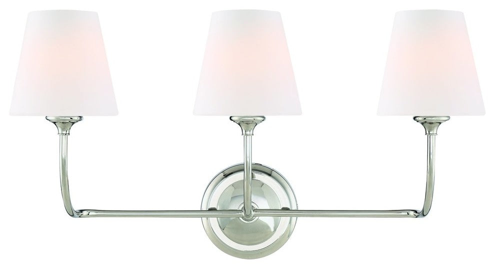 Crystorama Libby Langdon Sylvan 3-Light Bathroom Vanity, Polished Nickel
