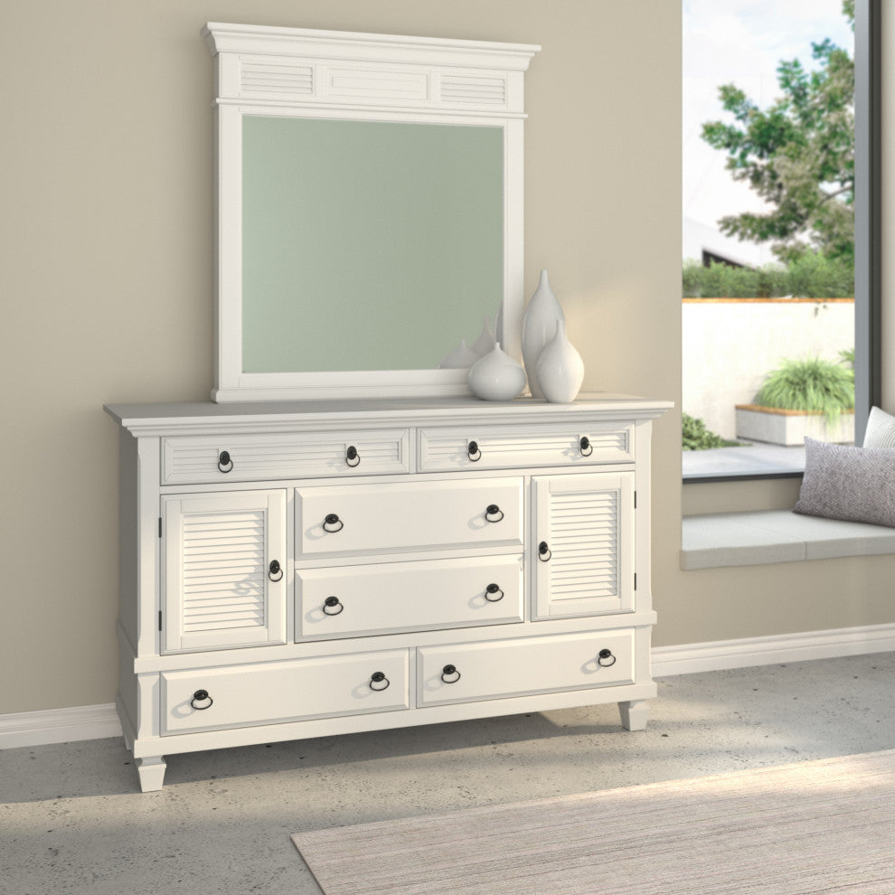 Winchester 6 Drawer Dresser With 2 Cabinets, White