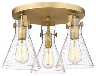 Innovations Newton Cone 3 18" Flush Mount Brushed Brass