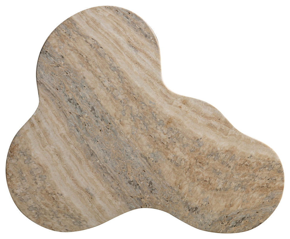 Slab Faux Travertine Short Side Table