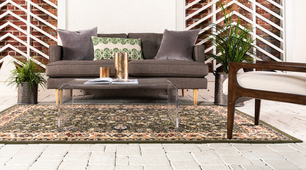 Unique Loom Green Washington Sialk Hill 5' 0 x 8' 0 Area Rug
