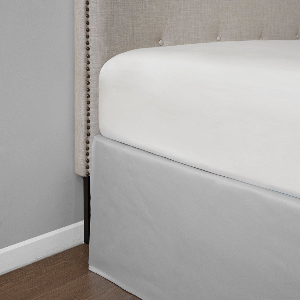 Madison Park Simple Fit Wrap Around Adjustable Bedskirt, Grey