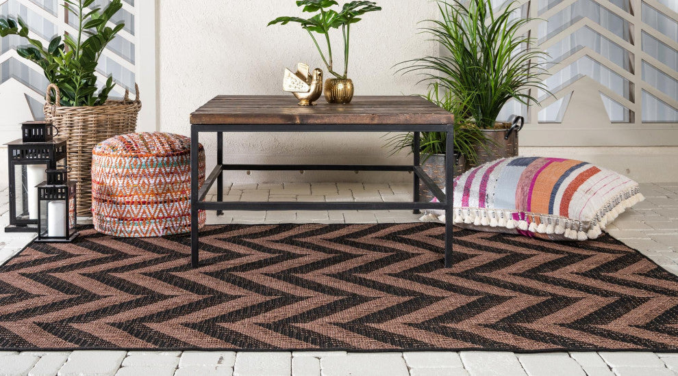 Rug Unique Loom Outdoor Modern Brown Rectangular 2' 2 x 3' 0