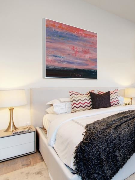 "Vanished" Floater Framed Painting Print on Canvas, 40"x40"