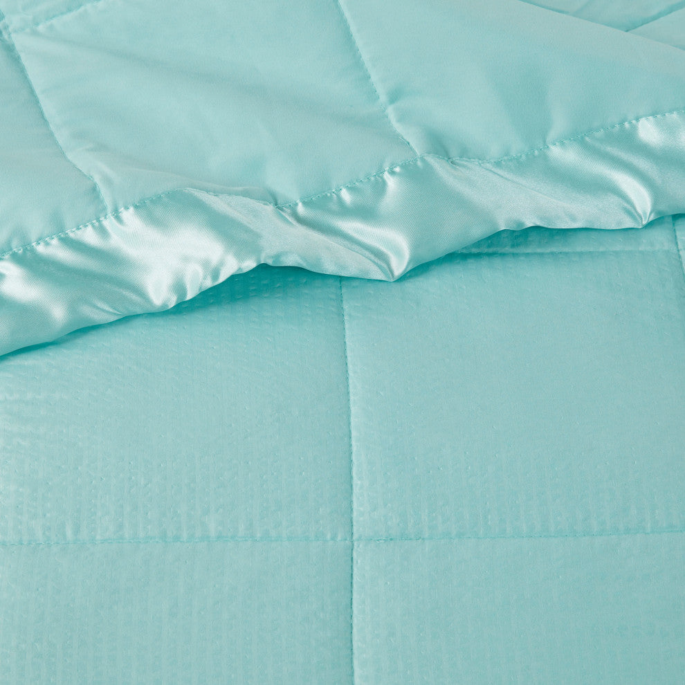 Madison Park Solid Embossed Microfiber Premium Oversized Blanket, Twin