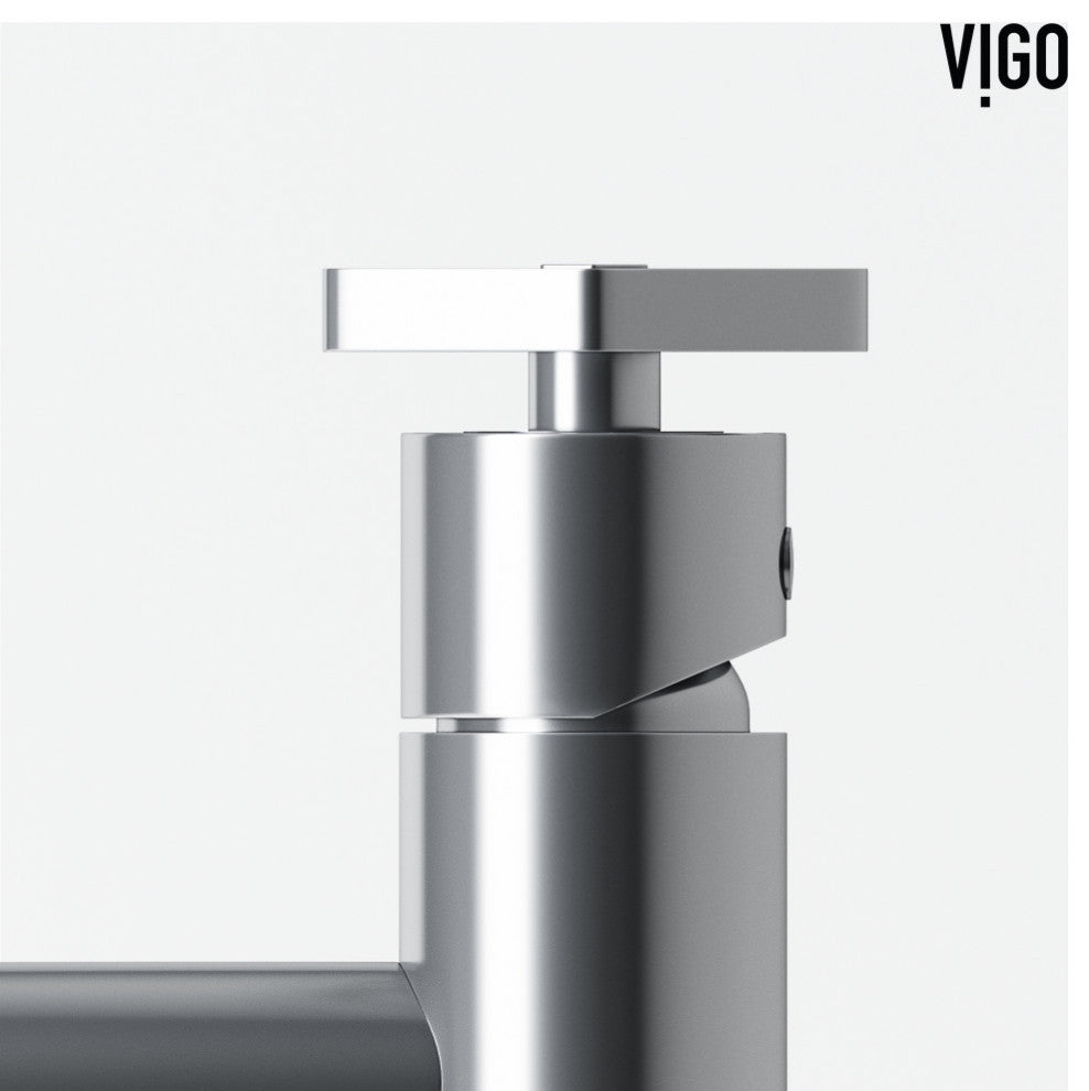 VIGO Ruxton 8" H Single Handle Single Hole Bathroom Faucet, Chrome, Without Extras