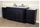 Parme 93" Single Vanity, Dark Mahogany With Marble Vanity Top, White