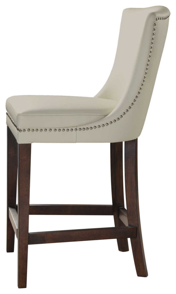 Uttermost 23443 Dariela 20"W Birch Wood Frame Kitchen Stool - Cream White /