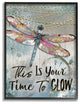 Stupell Industries Blue Lights This Is Your Time To Glow Dragonfly, 11"x14"