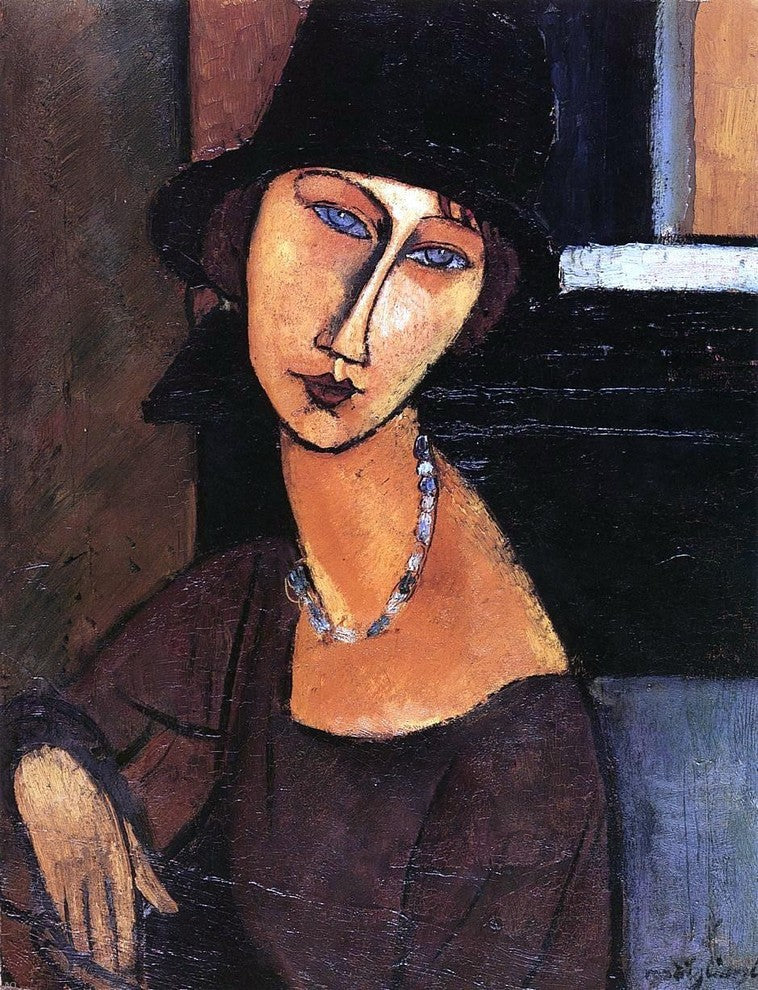 Amedeo Modigliani Jeanne Hebuterne With Hat and Necklace Wall Decal