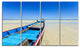 Long Tail Boat Stand at the Beach, Seashore Canvas Art Print, 48"x28", 4 Panels