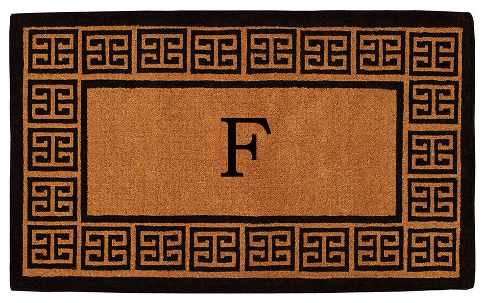 The Grecian Monogram Doormat, Extra-Thick 3'x6', Letter F