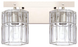 14"W Sloane 2-Light Vanity Polished Nickel Finish with Clear Grooved Glass