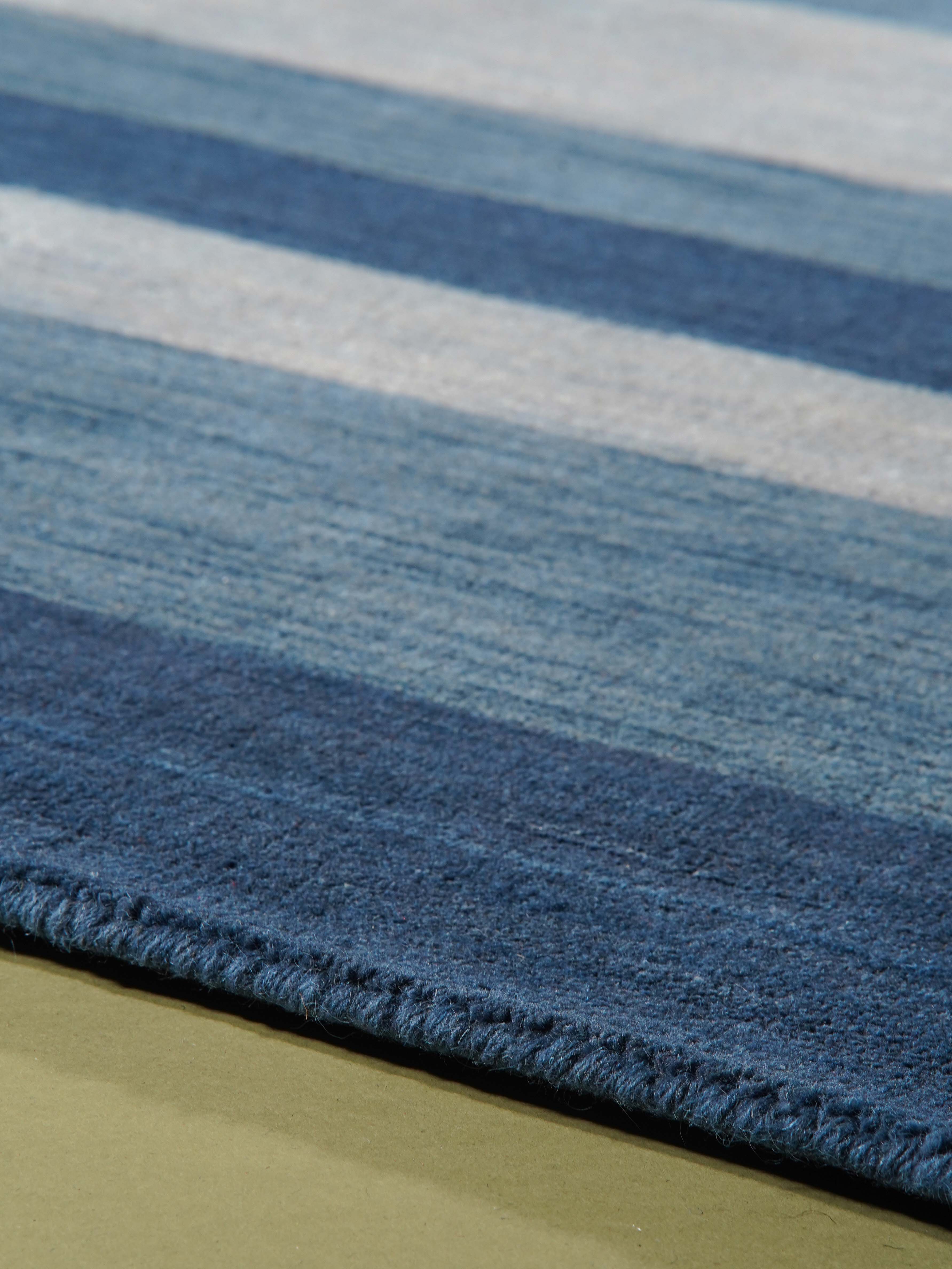 HAND KNOTTED LOOM WOOL ECO-FRIENDLY AREA RUGS-Rectangle,Blue,Contemporary, [Square] 10'x10'