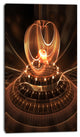 Modern Fractal Brown Dom, Oversized Abstract Canvas Art, 16"x32"