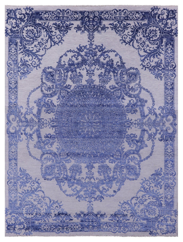 8' 10" X 12' 4" Persian Hand-Knotted Wool and Silk Rug Q11846