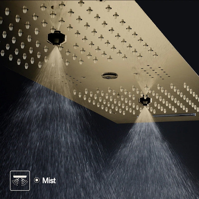 Led Column Mist Shower System, Hand Shower, Style E, Remote Control Light