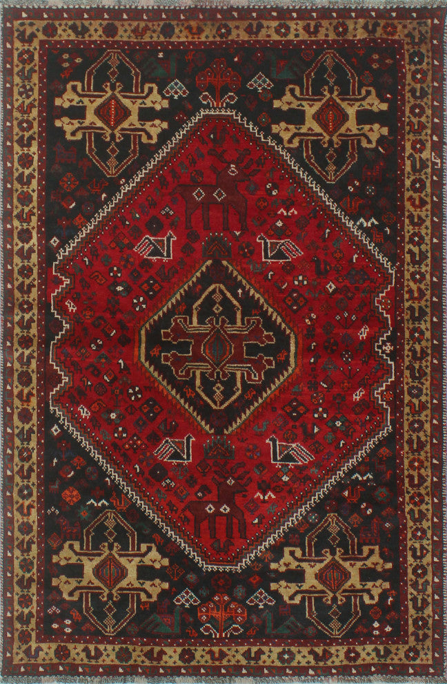 Fine Vintage Distressed Sherman Red Rug