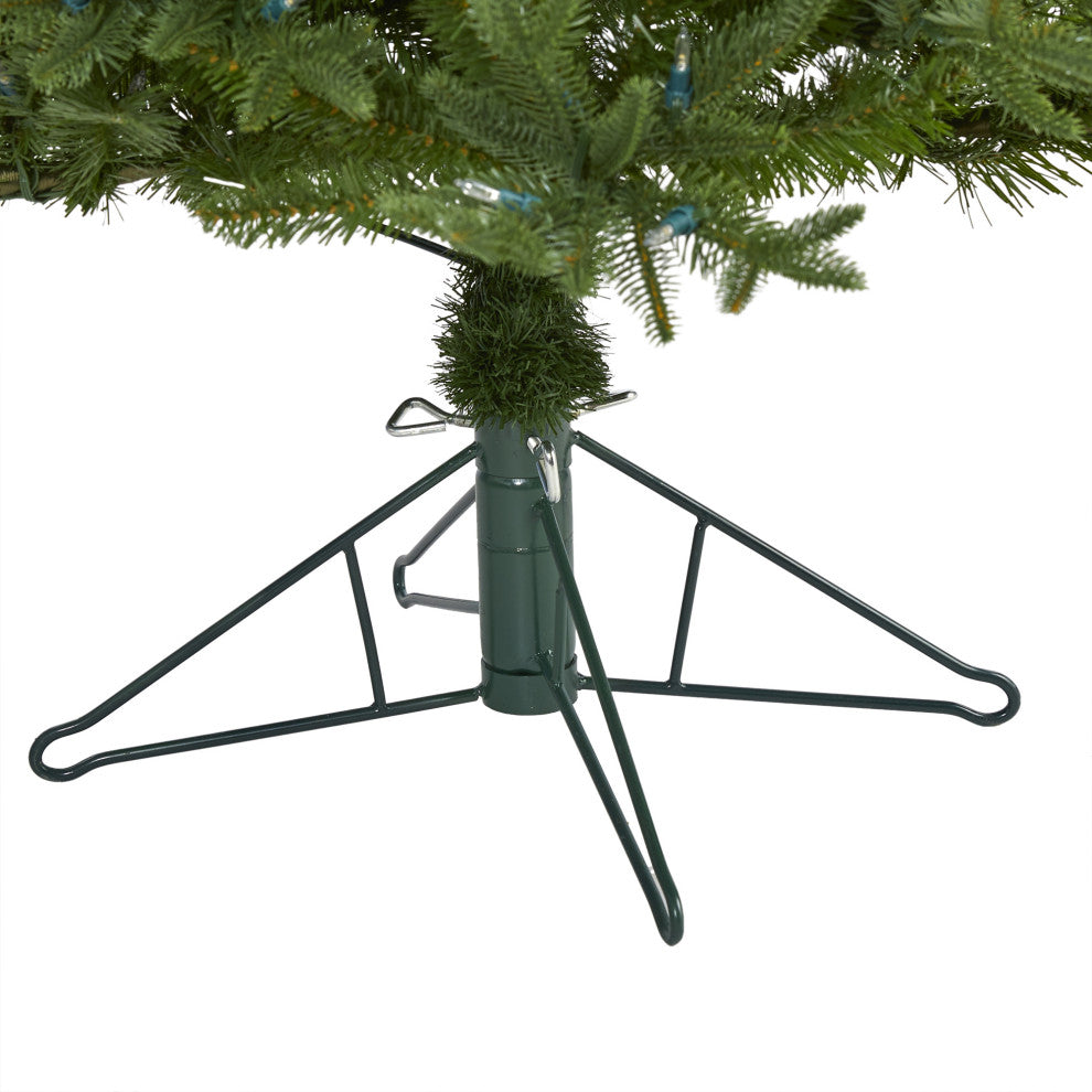 5' Cambridge Fir Faux Xmas Tree W/Warm, Multifunction Lights & Bendable Branches