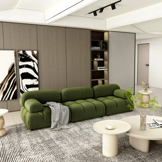 Marcel 109.5" Modular Sofa, Olive Green Performance Velvet