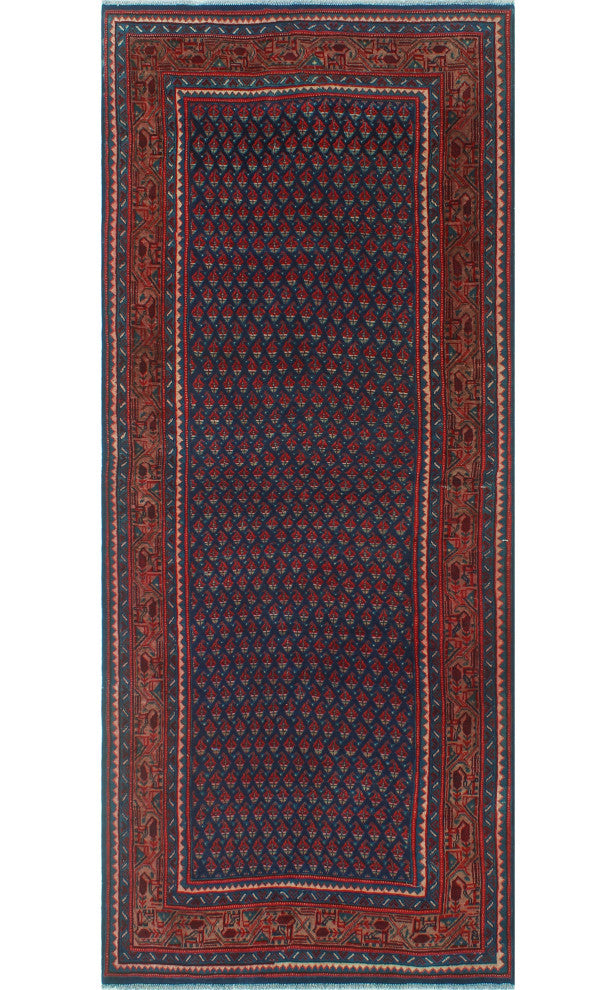 Fine Vintage Distressed Baaqi Navy Runner
