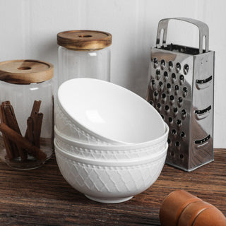 Stone Lain Alexandria Bone China 16 Piece Dinnerware Set, White