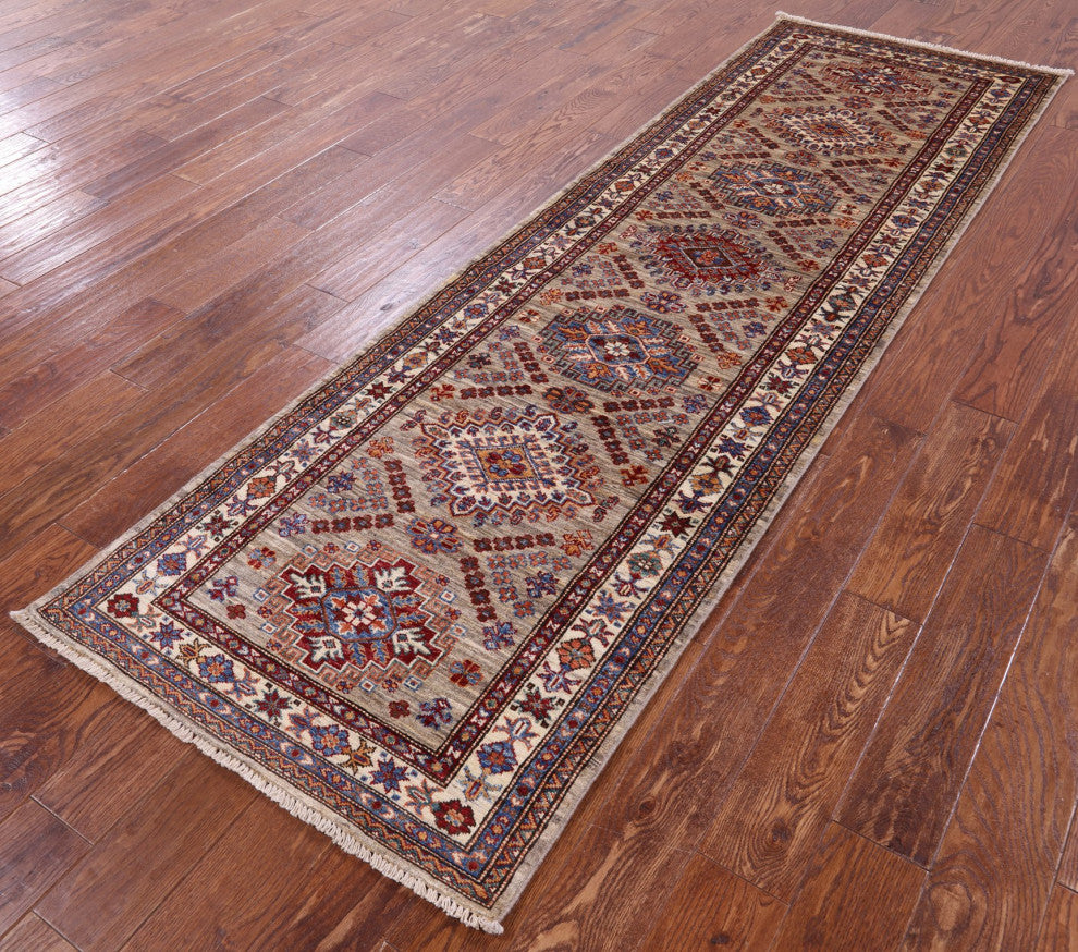 2' 10" X 9' 3" Runner Super Kazak Handmade Rug - Q12350