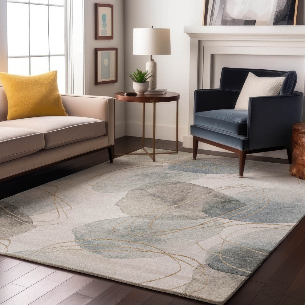 Premium Machine Washable Mayfield AMF544 Ivory 10' x 14' Rug